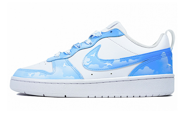 Nike Court Borough Low 2 Jiu Zhi Abrasion Resistant Low Top Skateboard Shoes GS Blue