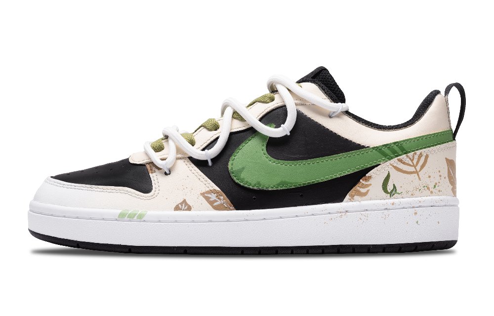 Nike Court Borough Low 2 Spring Breeze Girlish Anti-Slip Wear-Resistant Low-Top Skateboard Shoes GS Black Green