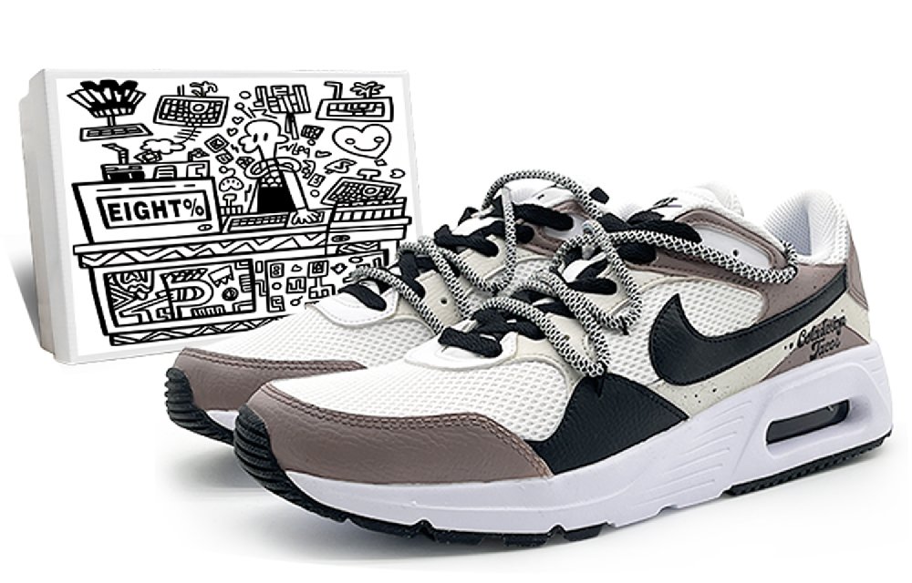Nike Air Max SC Abrasion-Resistant Low-Top Running Shoes Men's White Gray