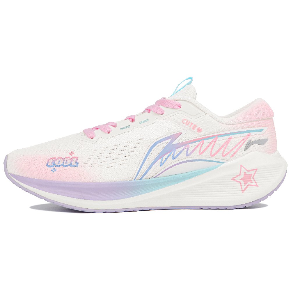 LiNing WuShi Lite V2 Cushioned Slip-Resistant Low-Top Casual Running Shoes Women's Blue Pink
