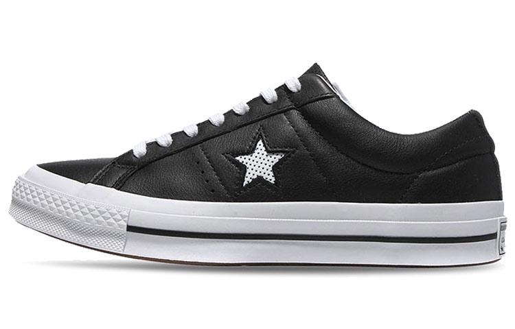 Converse One Star Low Leather Black White