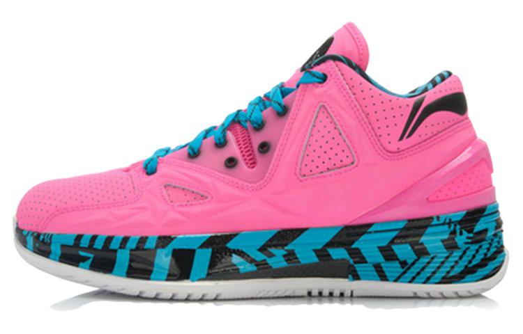LiNing WOW 2 Return, Flamingo Non slip Lightweight Low Top Basketball Shoes Men's Pink Blue Black