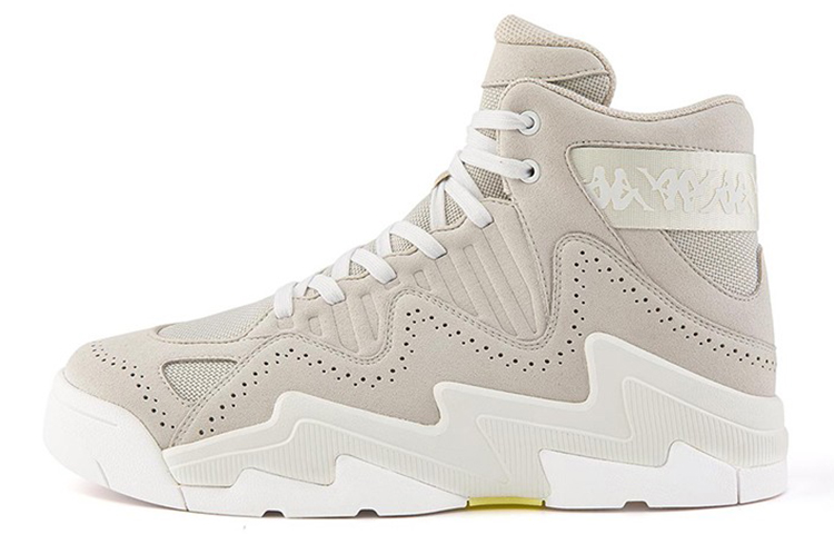 Kappa Anti-Slip Wear-Resistant High-Top Vintage Basketball Shoes Unisex Khaki