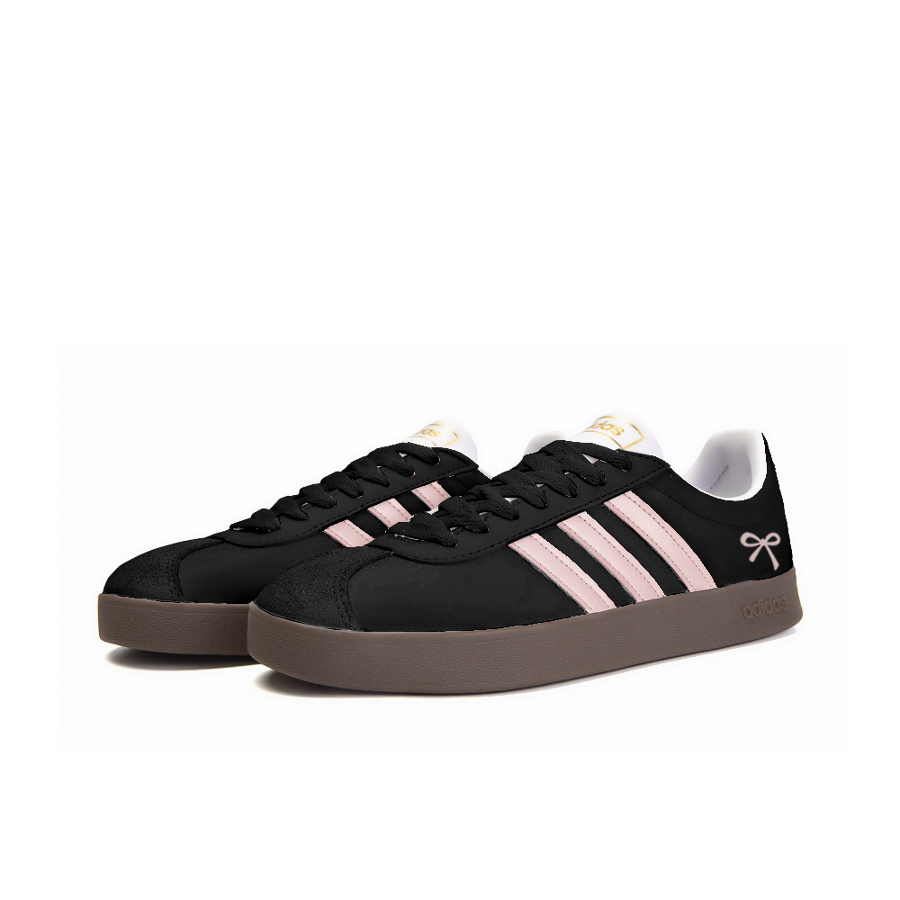 Adidas Neo VL Court 2.0 Anti-Slip Wear-Resistant Low-Top Skateboard Shoes Unisex Black Pink