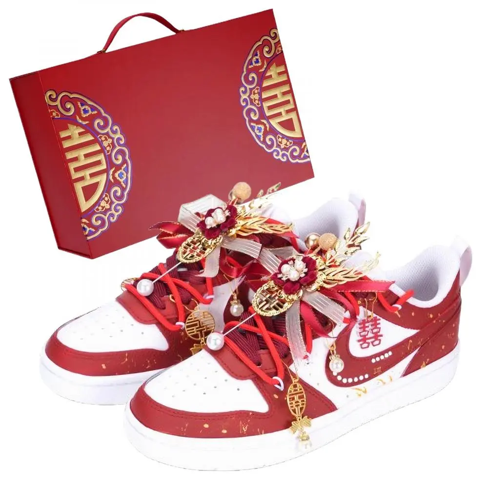 Nike Court Borough GS Double Joy At Your Door Balance Low top Skateboard Shoes Women's Red White