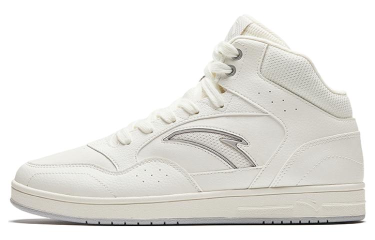 Anta Cushioning Wear-Resistant High-Top Skateboard Shoes Men's Ivory White