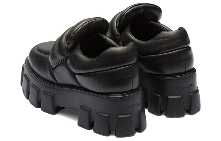 PRADA Soft Padded 55mm Loafers Black Nappa Leather Women's купить в интернет-магазине Yoocart с быстрой доставкой по России.