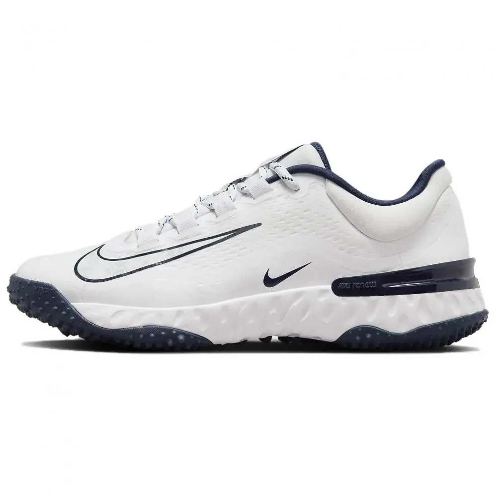 Nike Alpha Huarache Elite 4 Turf White Midnight Navy Navy Pure Platinum Women's