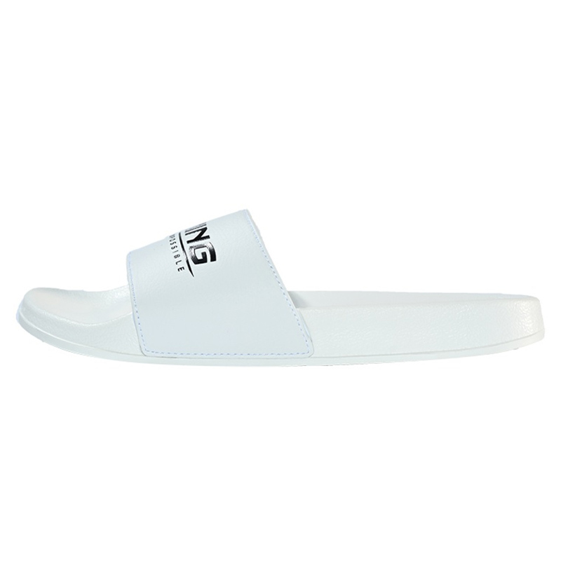 LiNing Football Cushioned Slip Resistant Abrasion Resistant Slide Slippers Women's White Black