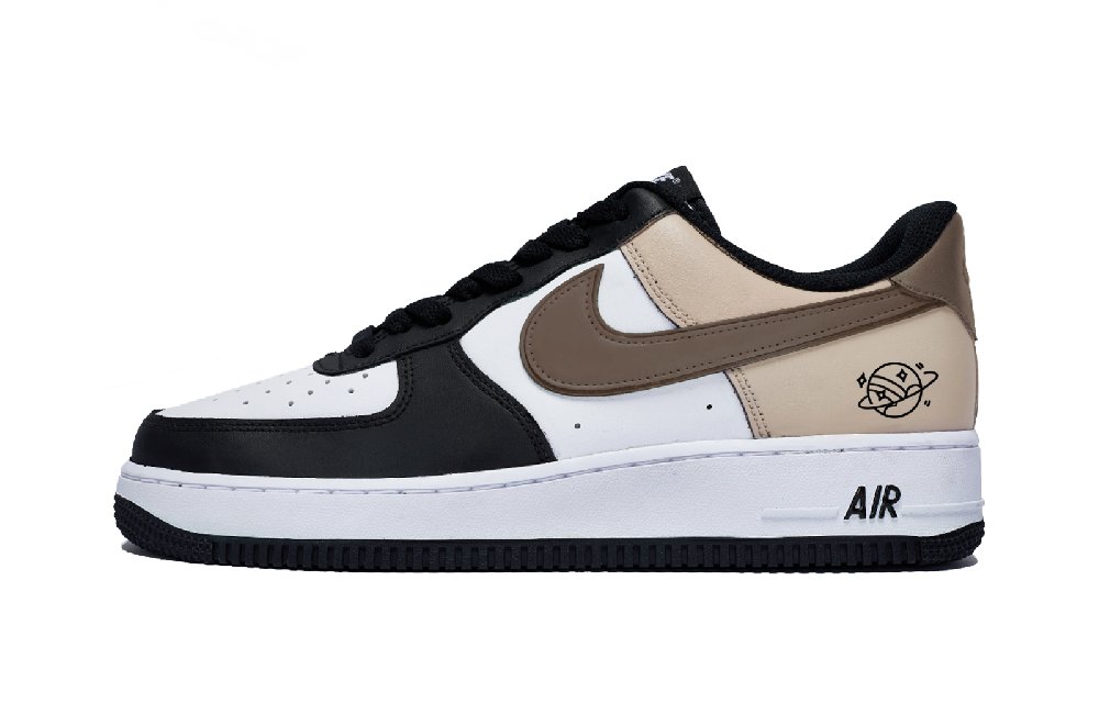 Nike Air Force 1 Sparkling Latte Slip Resistant Low Top Skateboard Shoes Men's White Brown