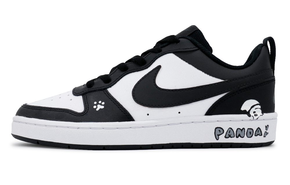 Nike Court Borough Non-slip Lightweight Low-Top Skateboard Shoes Women's Black White
