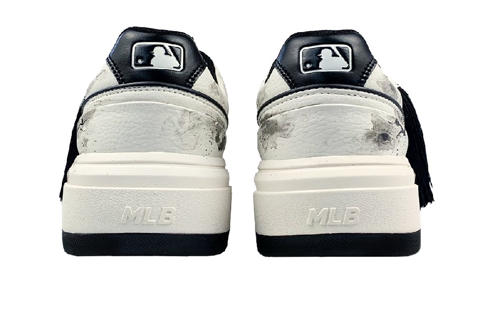 MLB Chunky Wear-Resistant Slip-Resistant Low-Top Skateboard Shoes Unisex White Black