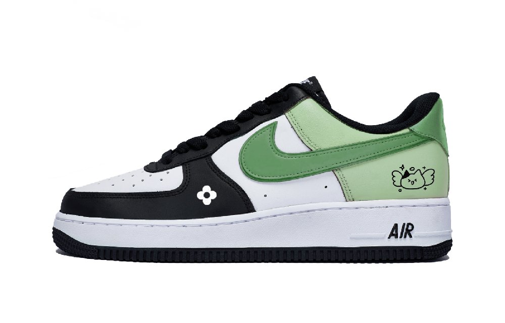 Nike Air Force 1 Low Top Skateboard Shoes Men's White Green