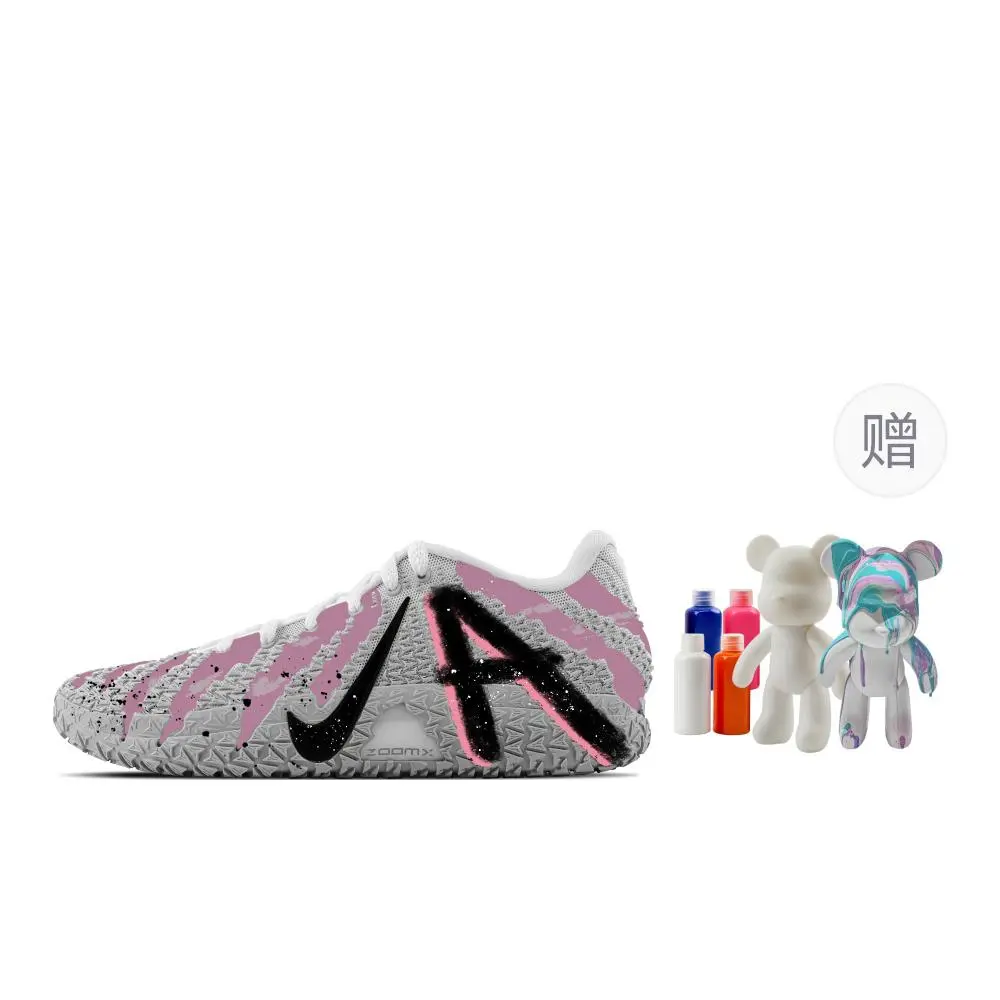 Nike Ja Morant 3 Active Bubbles, Fluid Bear Abrasion Resistant Low top Basketball Shoes Unisex Pink Black Gray