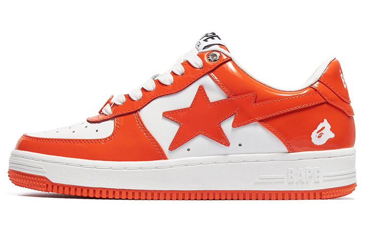 A BATHING APE STA Stylish Skateboarding Shoes Women's White Orange