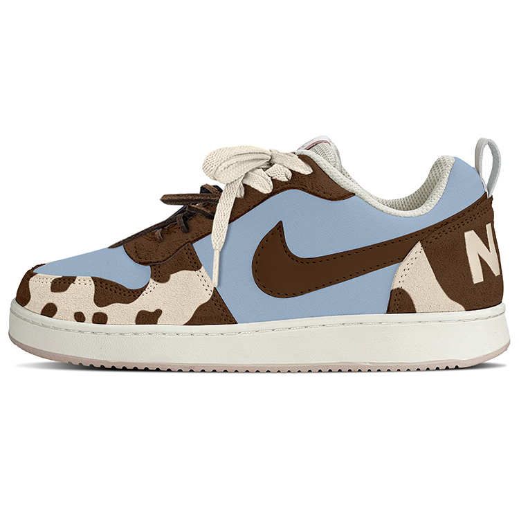 Nike Court Borough Slip-Resistant Cushioning Low-Top Skateboard Shoes Women's Beige Brown Blue