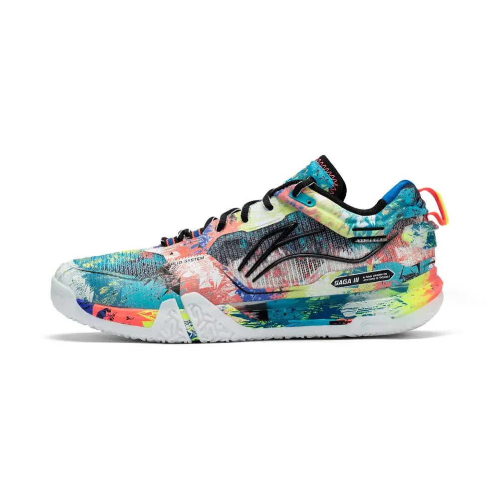 LiNing Slip Resistant, Abrasion Resistant, Breathable, Supportive Low top Badminton Shoes Unisex Blue Pink