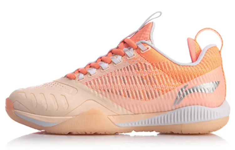 LiNing Cool Shark 2 Cushioning And Breathable Low top Badminton Shoes Women's Neon Orange Pink
