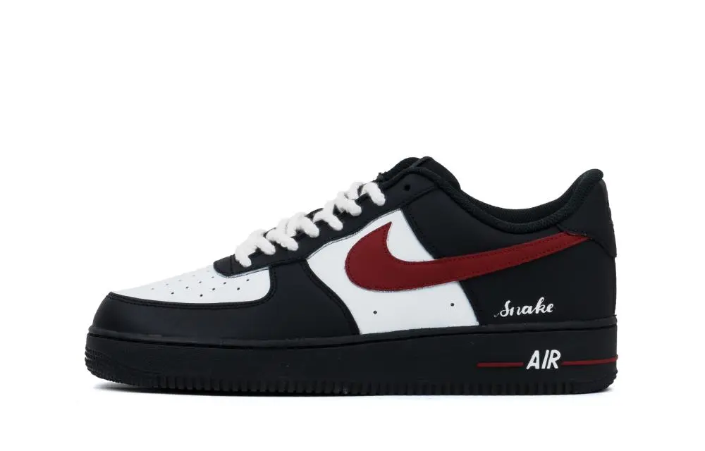 Nike Air Force 1 Cushioning, Wear Resistant Low top Skateboard Shoes Unisex Red Black