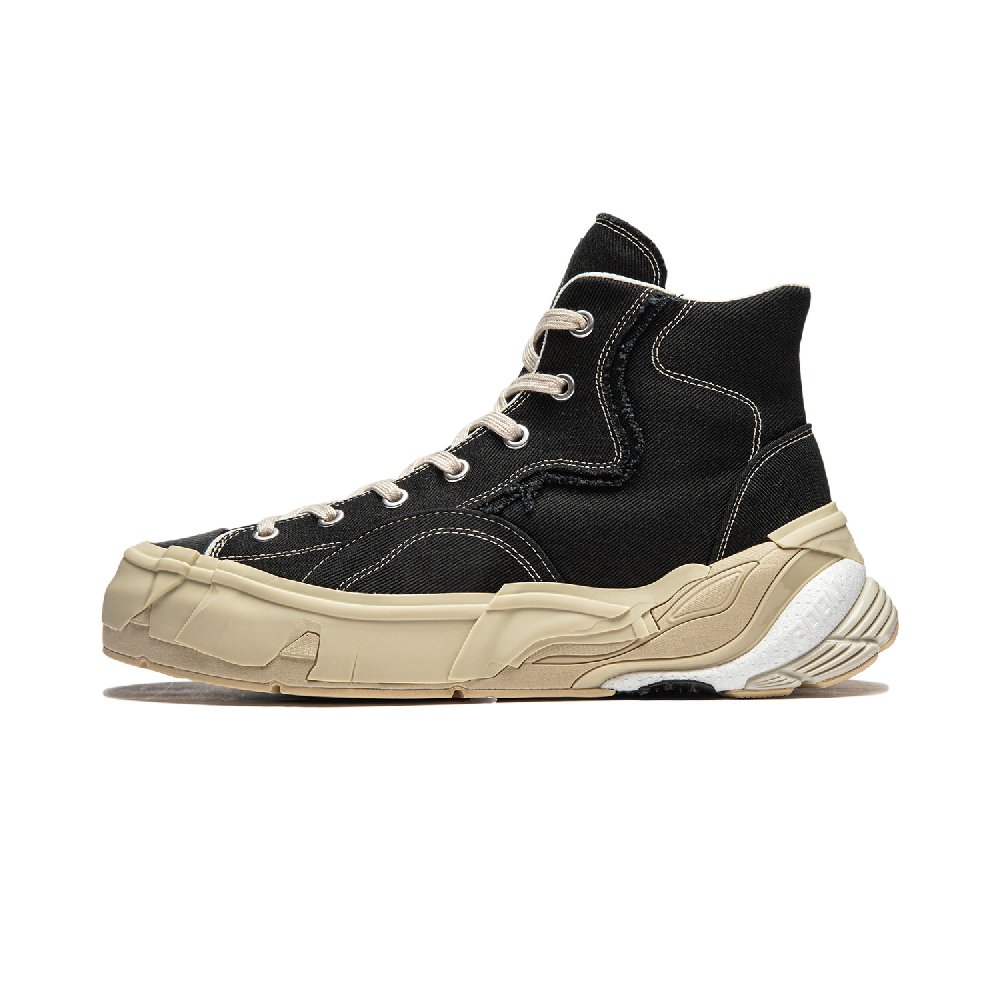 LiNing Wuji MID Cushioning Wear-Resistant Balance High-Top Skateboard Shoes Men's Black