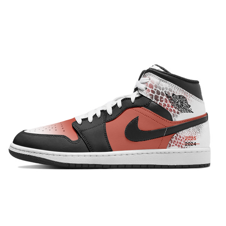 Jordan Air Jordan 1 Durable Breathable Mid-Top Vintage Basketball Shoes Men's White Black