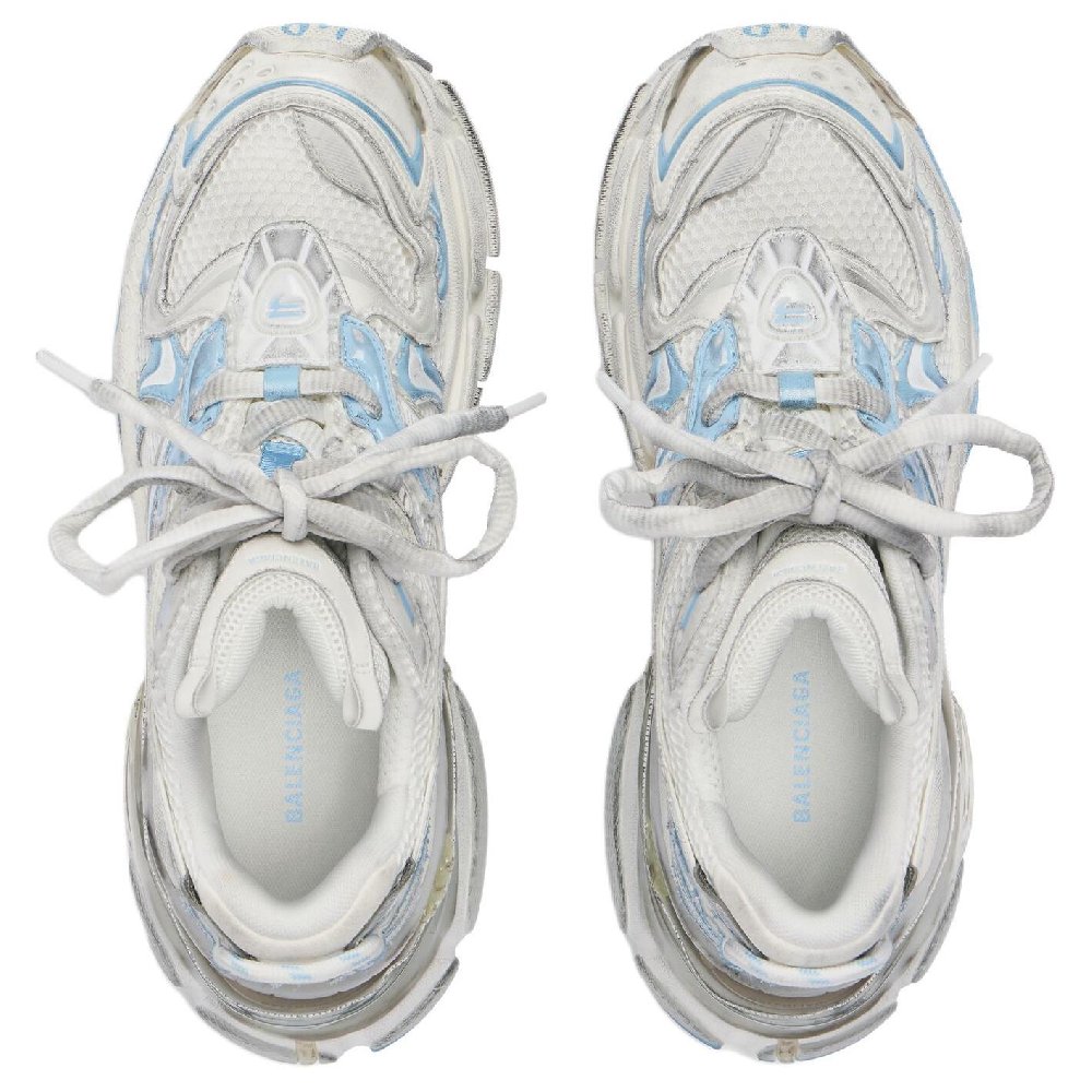 Balenciaga Runner 2.0 Low-Top Casual Shoes Women's White Blue