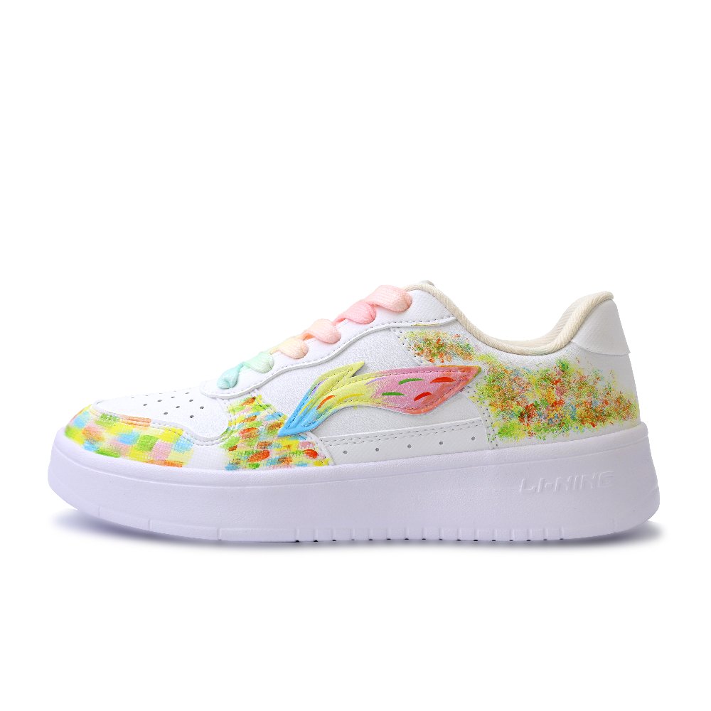 LINING Pontoon Boats Skateboard Shoes Unisex Low top Blue Yellow Pink Green White
