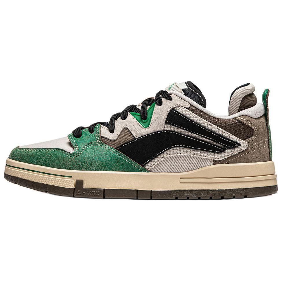 LiNing Wave Pro Lightweight And Breathable Low-Top Skateboard Shoes Men's Gray Green