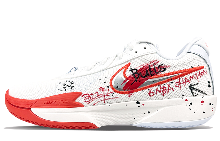 Nike Air Zoom G.T. Cut Academy Cushioning Anti-Slip And Wear-Resistant Low-Top Basketball Shoes Unisex White Red