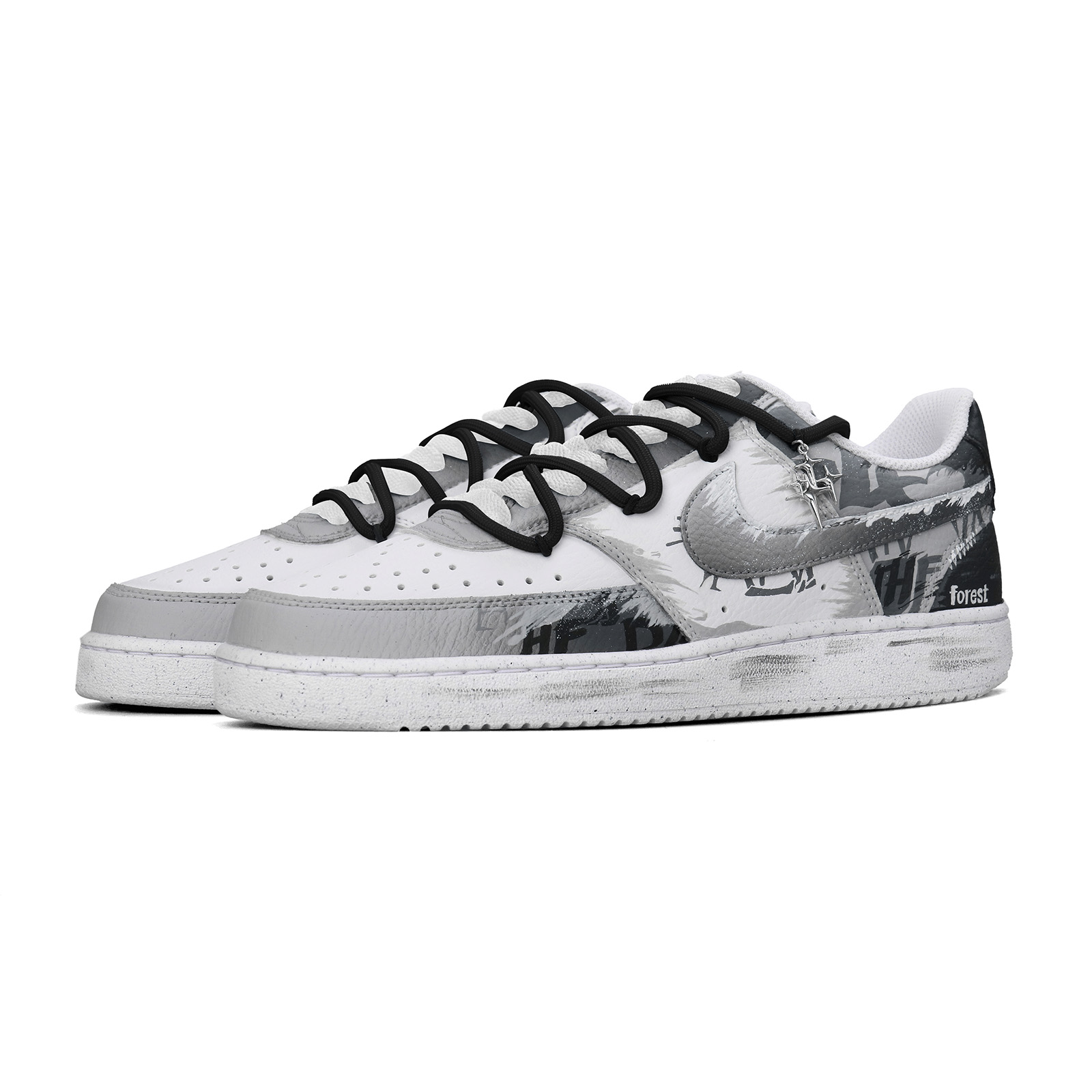 Nike Court Vision 1 American Graffiti Abrasion Resistant Low Top Skateboard Shoes Unisex Black White купить в интернет-магазине Yoocart с быстрой доставкой по России.