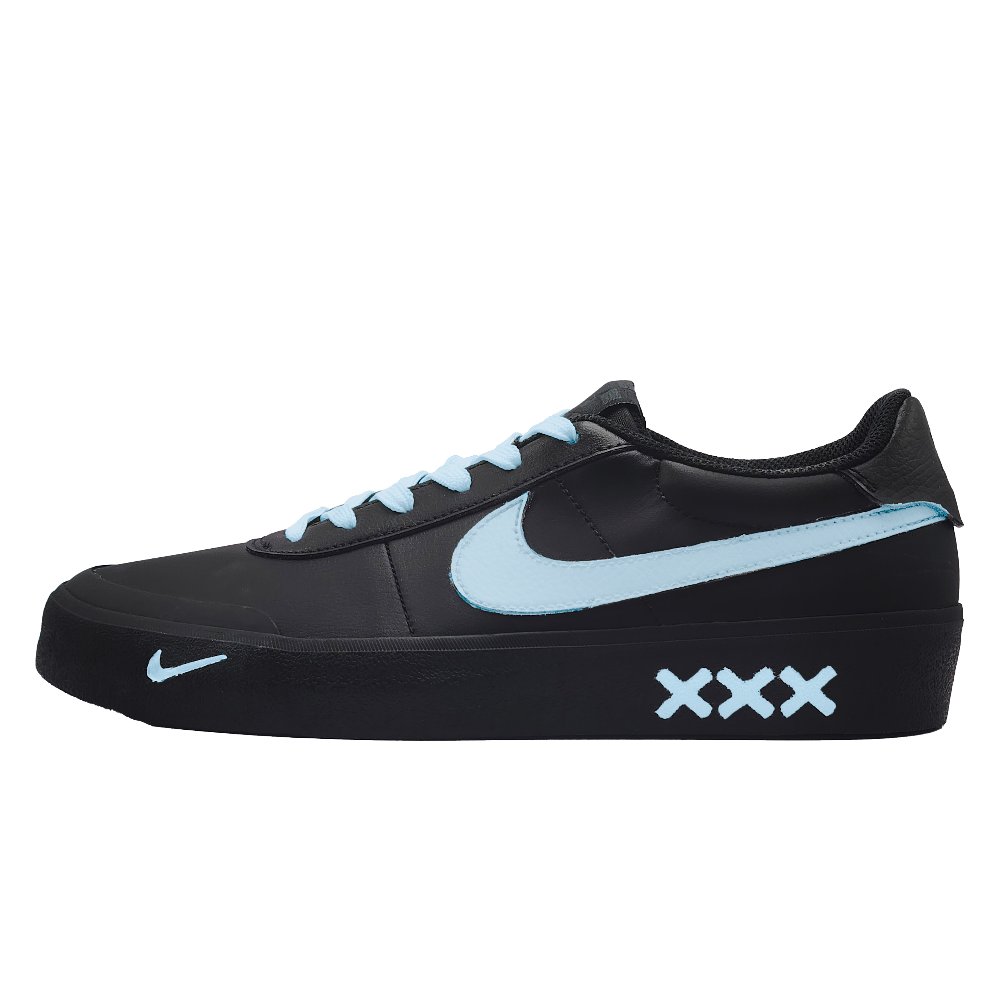 Nike Court Shot Cool Black Soft Blue Anti Slip Wear Resistant Low Top Skateboard Shoes Men's Blue