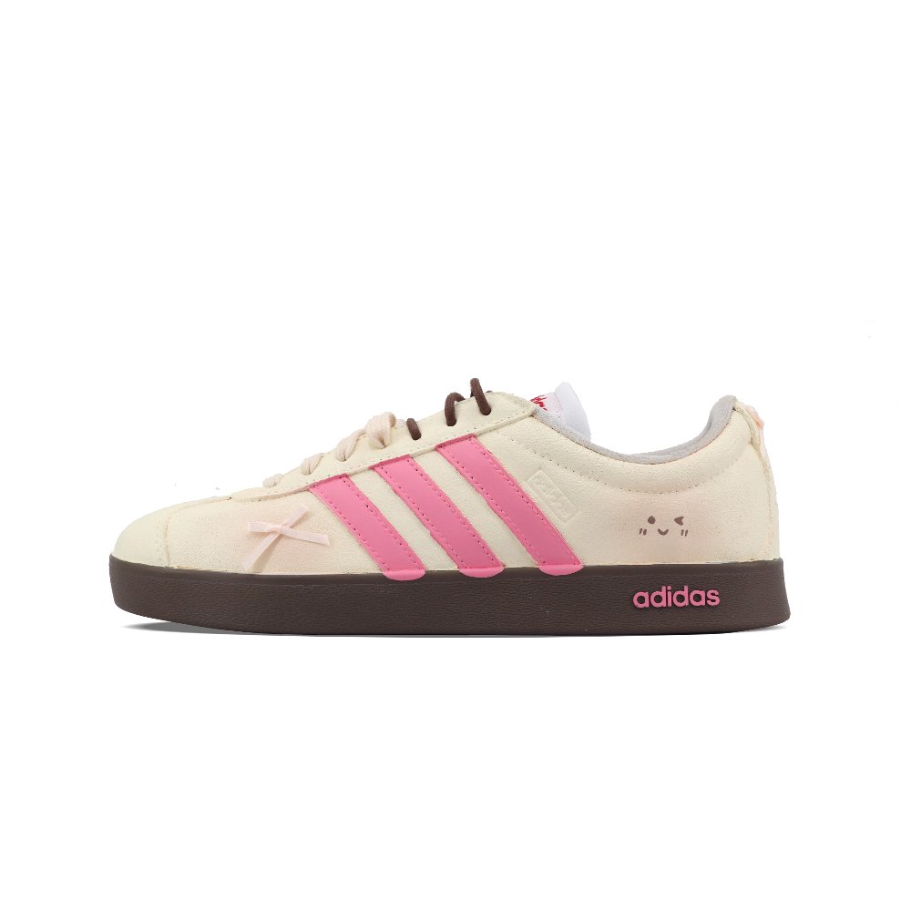 Adidas VL COURT 2.0 Little Queen Cushioning, Wear Resistant Low Top Skateboard Shoes Women's Beige Pink
