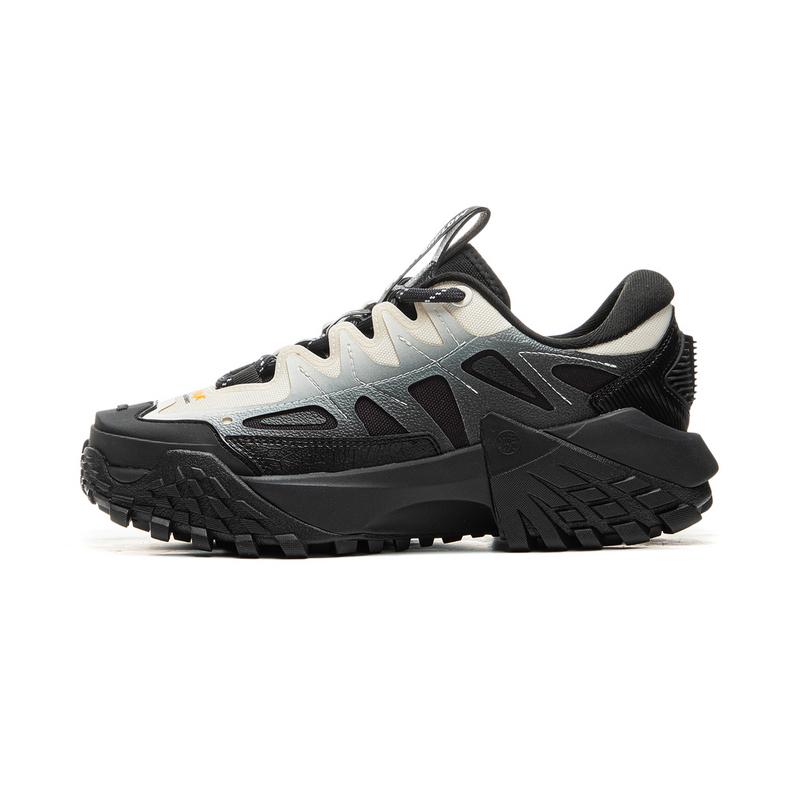 LiNing CF Tracing Anti Slip Wear Resistant Low Top Outdoor Shoes Unisex Black White