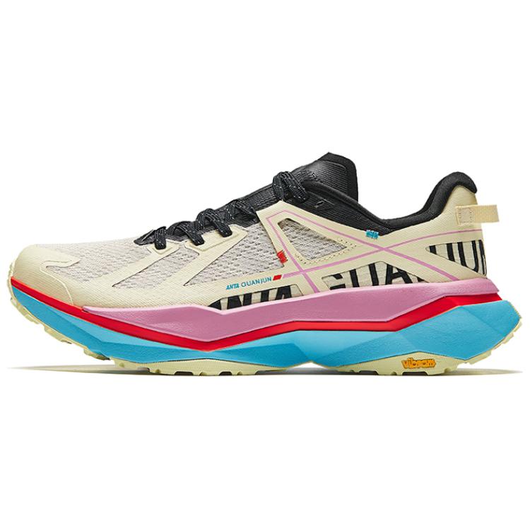 Anta Champion Falcon Cushioning Wear-Resistant High-Top Outdoor Shoes Women's Yellow Red Blue