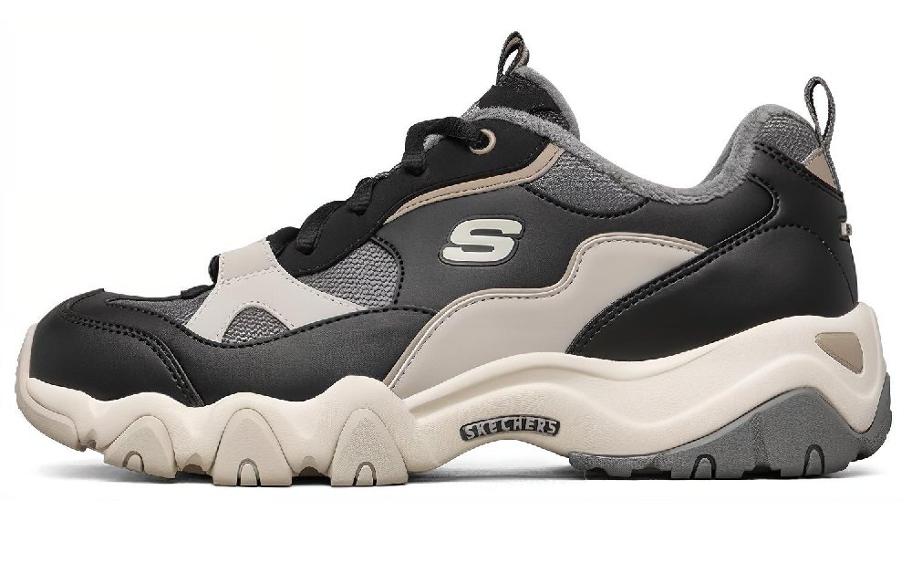 Skechers D Lites 2.0 Sports Shoes Black/White/Grey Women's