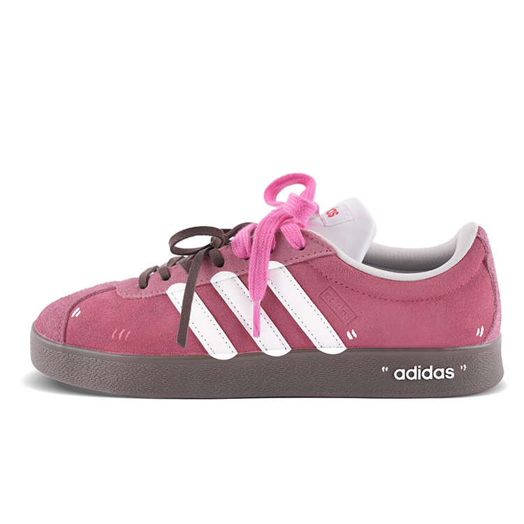 Adidas VL COURT 2.0 Cushioning, Wear Resistant Low Top Skateboard Shoes Unisex Pink White