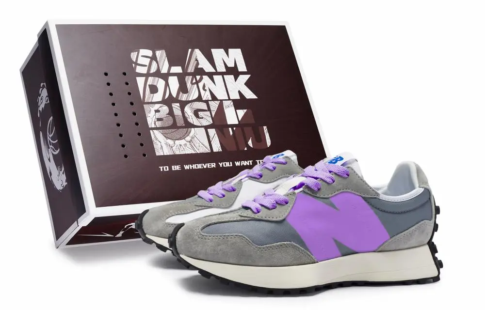 New Balance NB 327 Shock Absorbers Slip Resistant Breathable Low Top Running Shoes Unisex Yuanzu Gray Purple