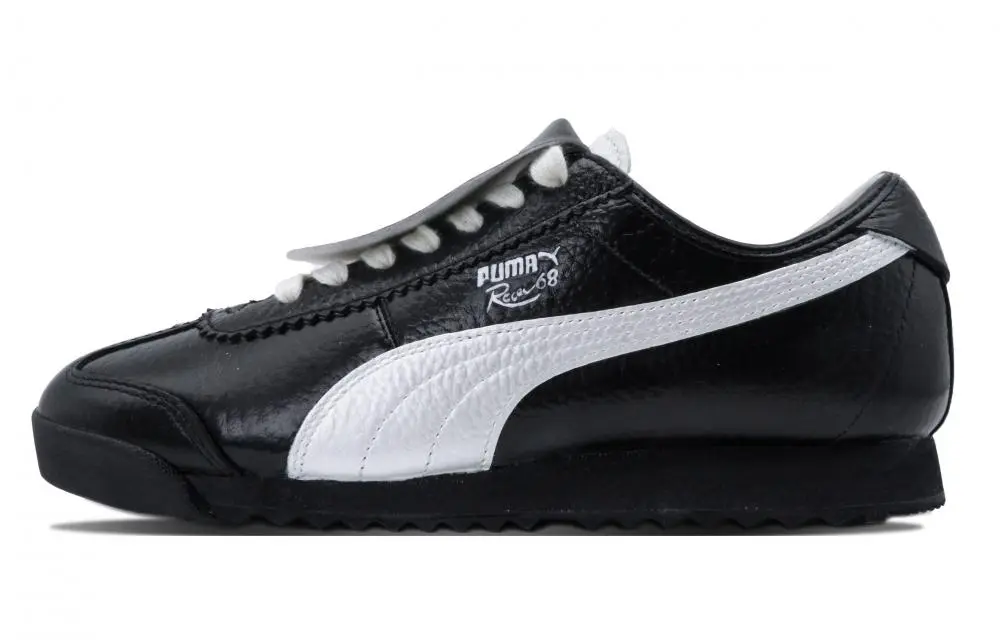 PUMA Roma Anti-Slip And Wear-Resistant Lightweight Low-Top Casual Shoes Unisex Silver Black