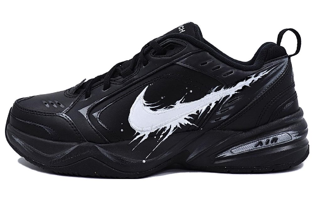 Nike Air Monarch 4 Low Top Chunky Sneakers Unisex Obsidian Black Silver