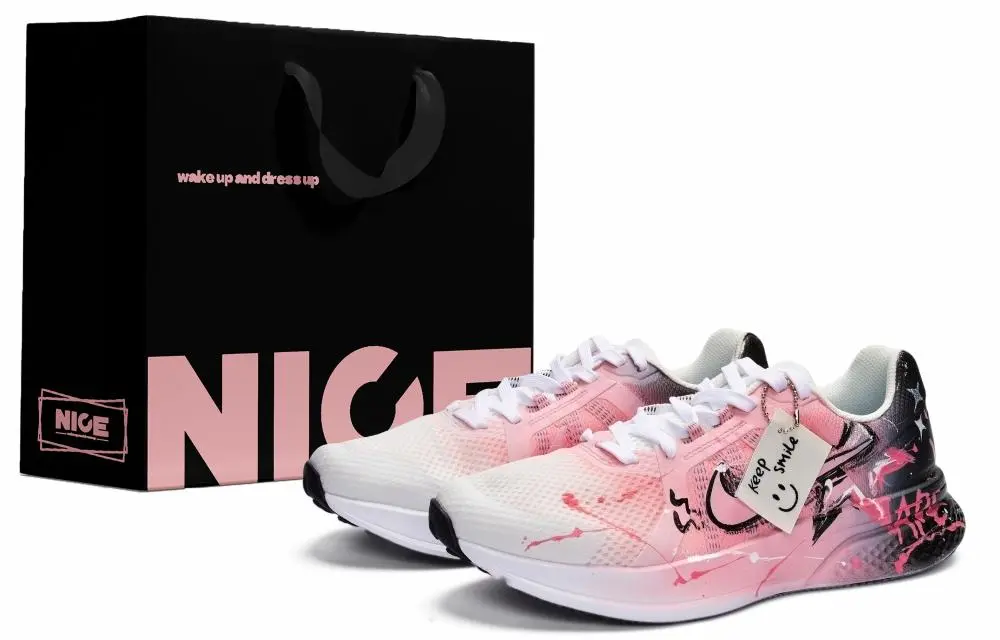 Nike Run Swift 2 Abrasion Resistant Breathable Low top Running Shoes Men's Black Pink