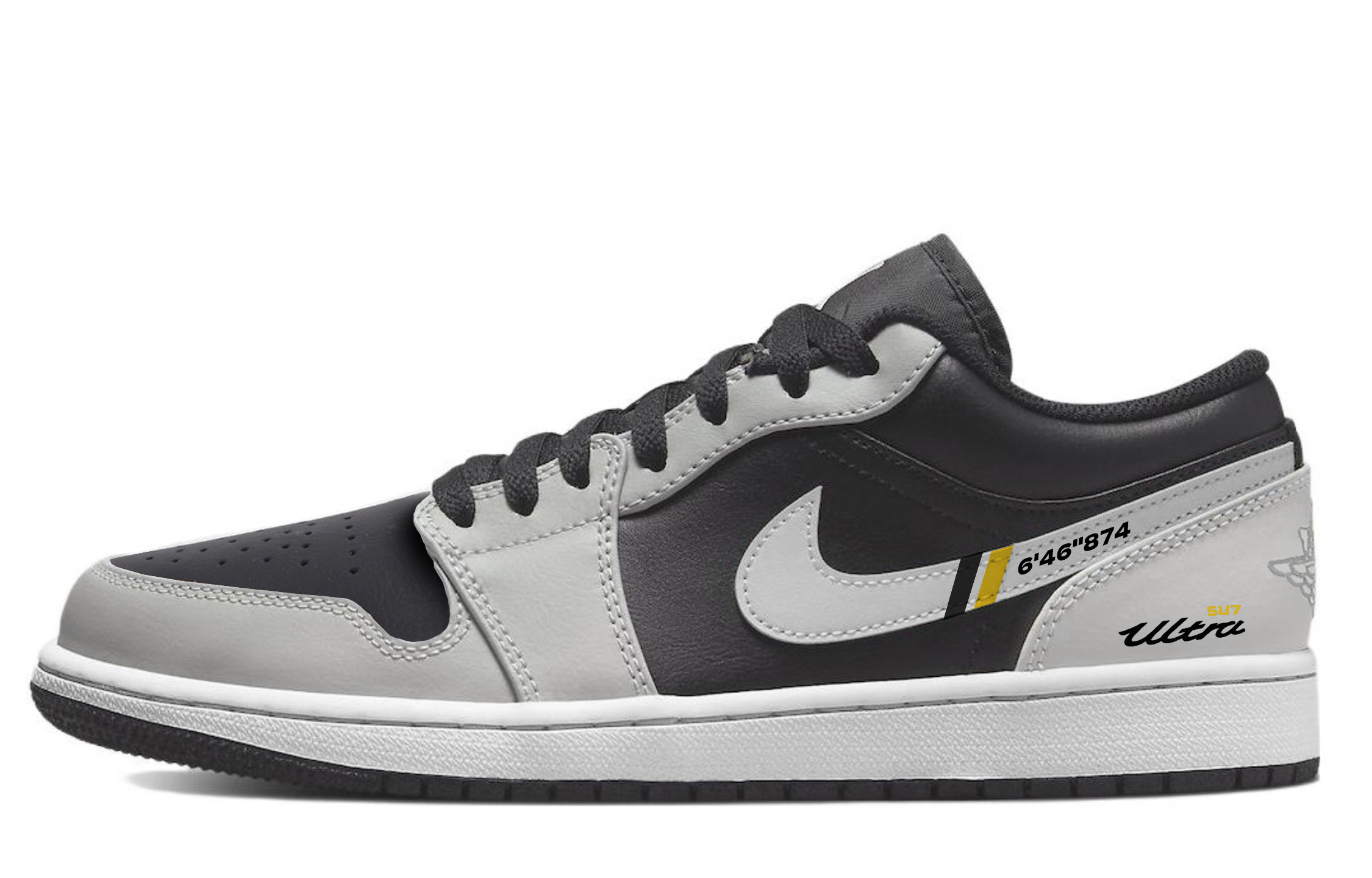 Jordan Air Jordan 1 Cushioning Low top Vintage Basketball Shoes Unisex Black Gray