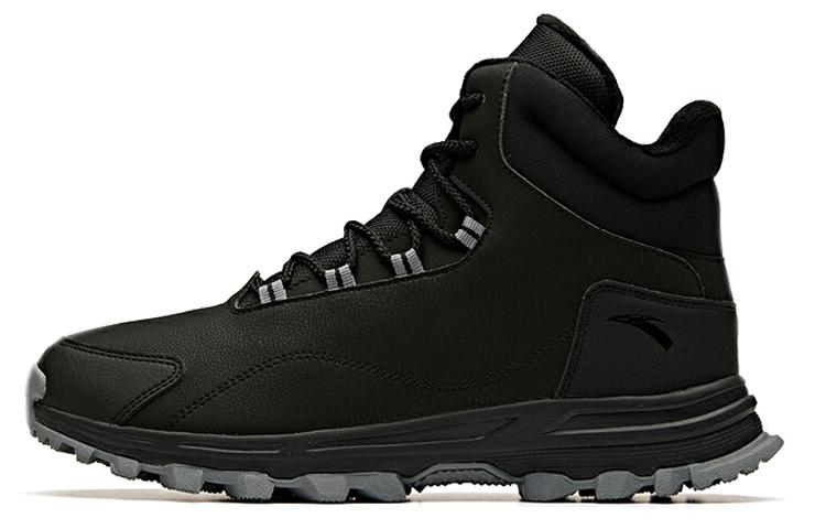 Anta Anti-Slip And Wear-Resistant Height Increasing Warm High-Top Sports Casual Shoes Black