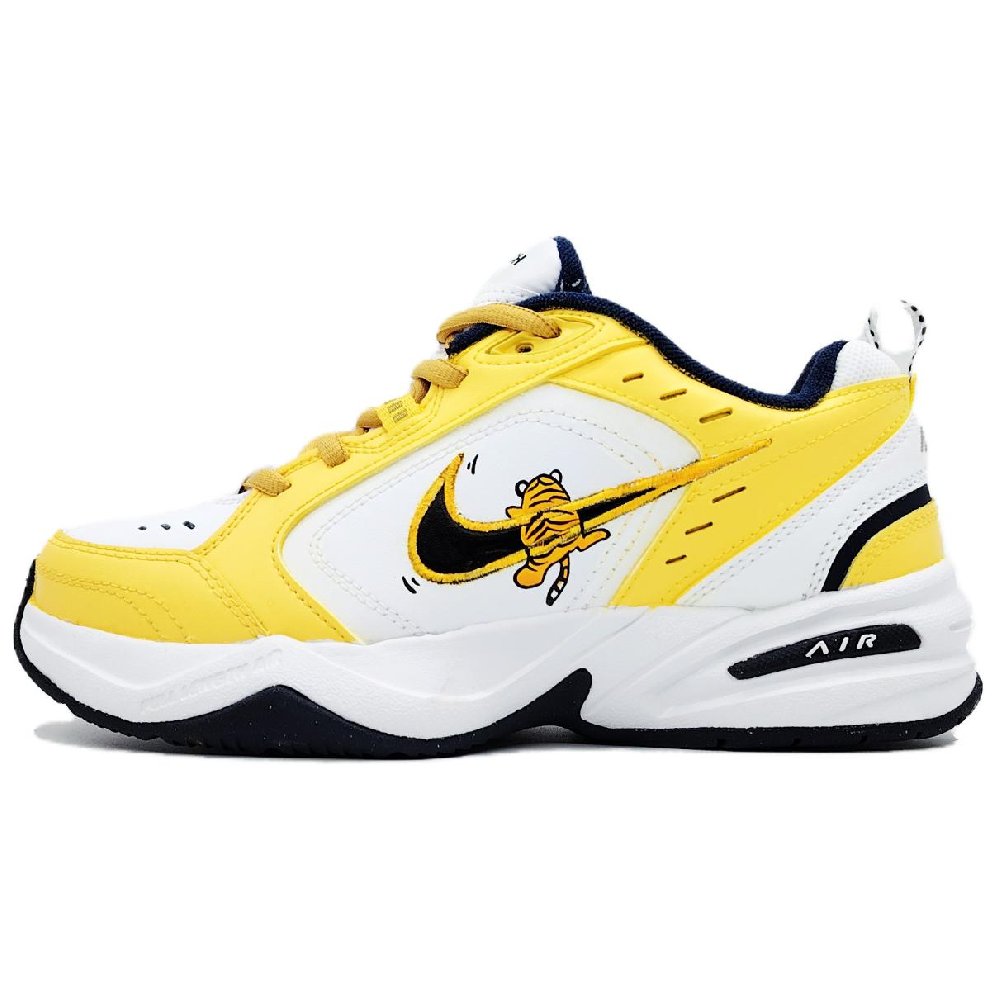 Nike Air Monarch 4 Chunky Sneakers Unisex Low-Top Black/White/Yellow