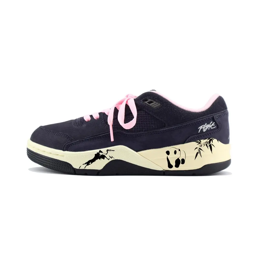Jordan FLIGHT COURT Abrasion Resistant Low top Vintage Basketball Shoes Unisex Black Pink