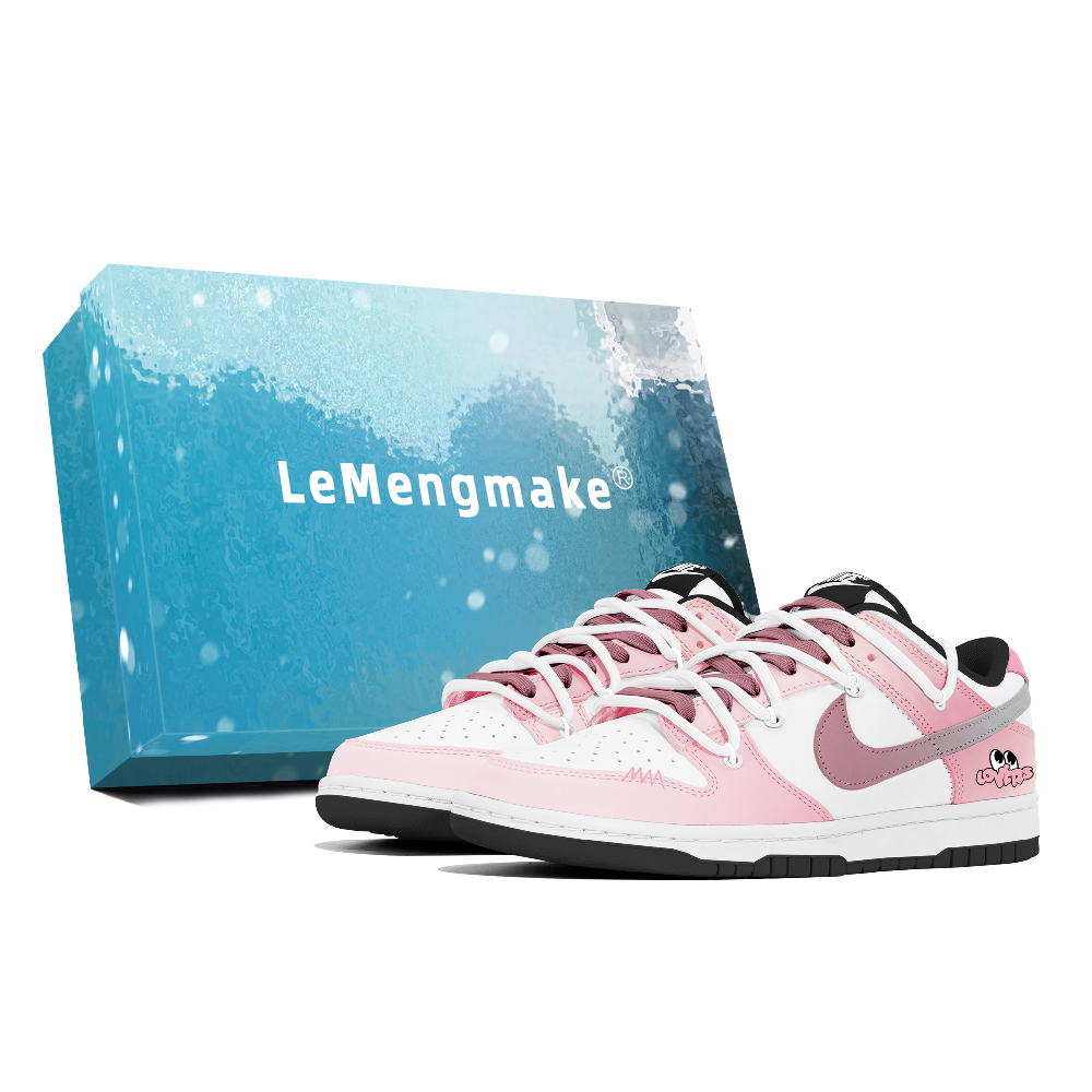 Nike Dunk Abrasion Resistant Low Top Skateboard Shoes Unisex Pink