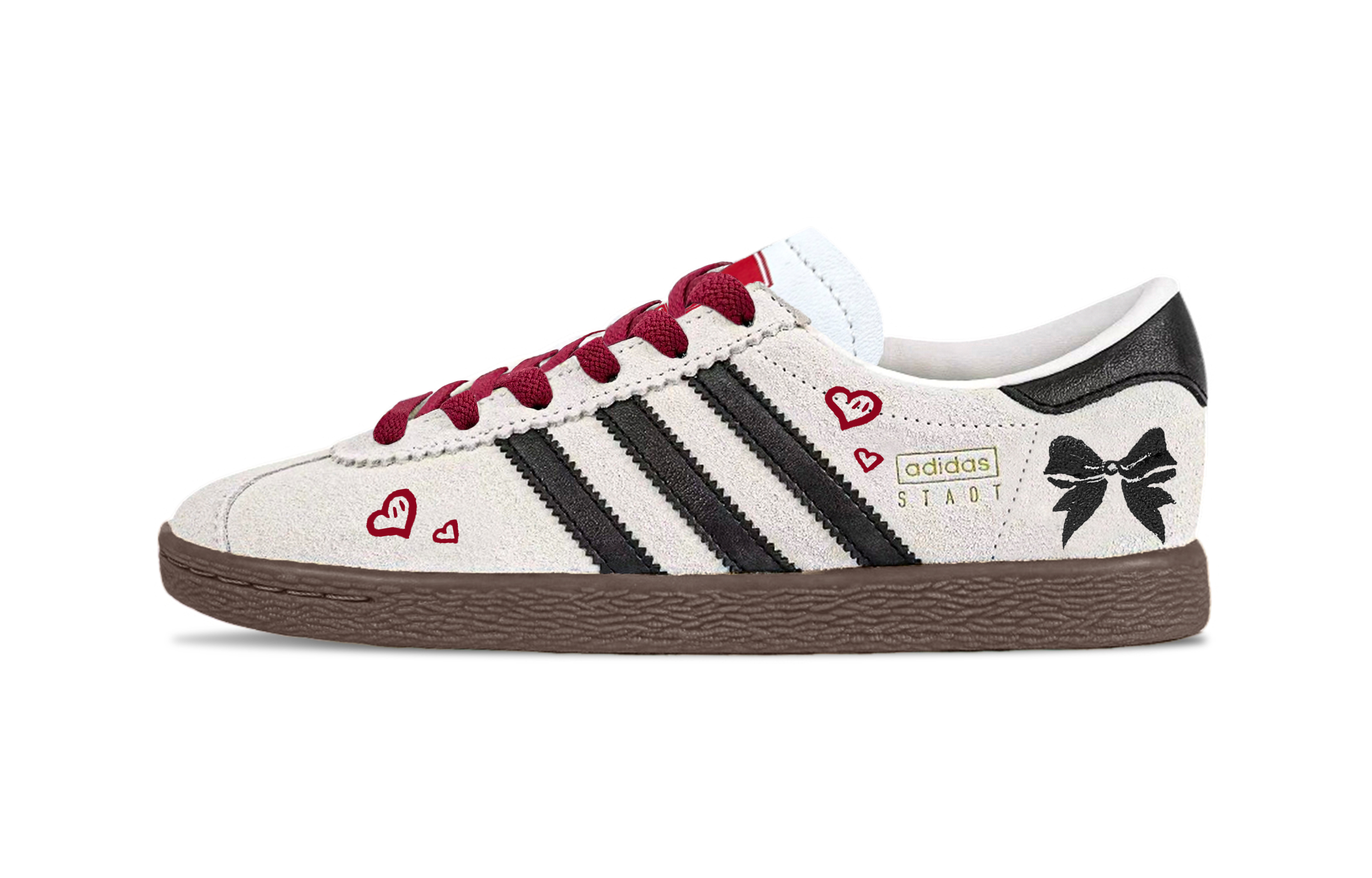 Adidas Originals Stadt Heart Struck Abrasion Resistant Balance Low top German Army Trainers Unisex Ecru