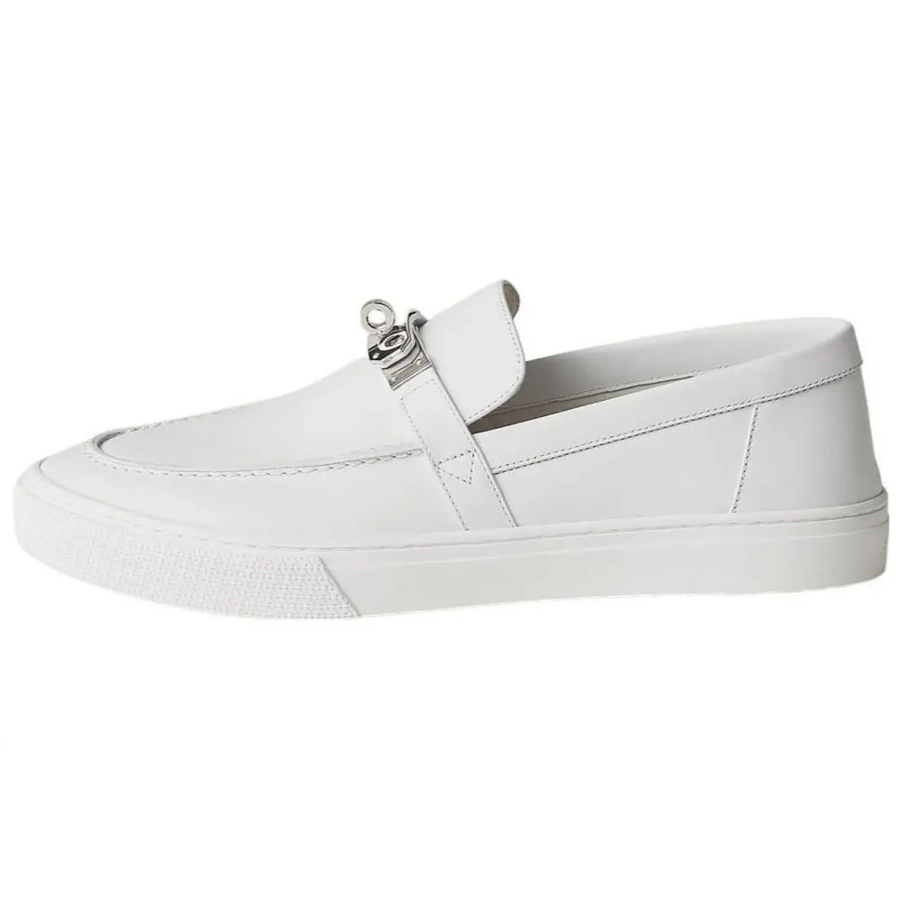 HERMES Game Loafers Men White
