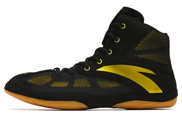 Anta Slip Resistant, Abrasion Resistant, Breathable High Top Training Shoes Men's Black Yellow