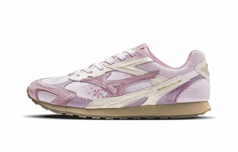 Mizuno LG 60S Cherry Blossom Rain Slip Resistant Low Top Casual Shoes Unisex Light Purple