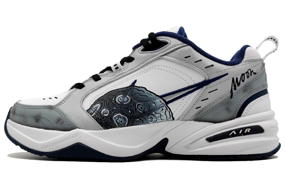 Nike Air Monarch 4 Low-Top Chunky Sneakers Unisex Black White Gray